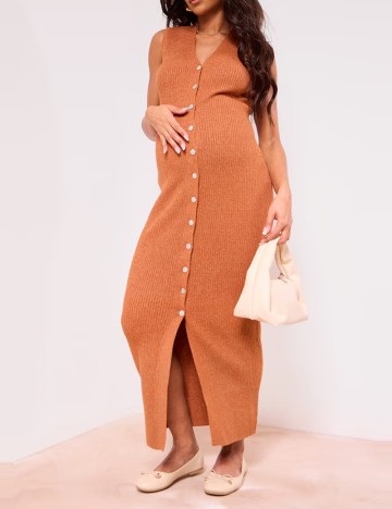 Rochie maxi PRETTYLITTLETHING, cărămiziu
