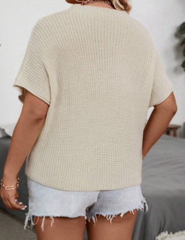 Tricou Shein Curve+, bej