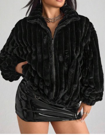 Jachetă Shein Curve+, negru