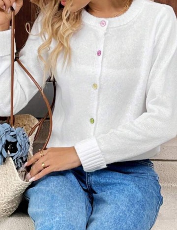 Cardigan Shein, alb