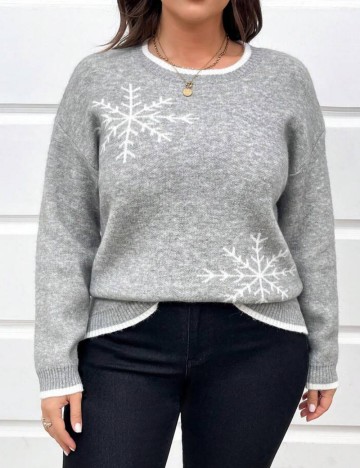 Pulover Shein Curve+, gri