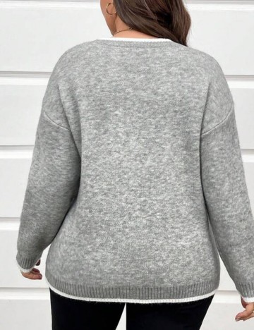 Pulover Shein Curve+, gri