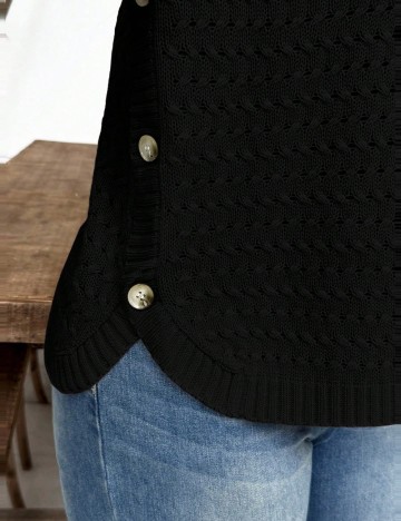Pulover Shein Curve+, negru