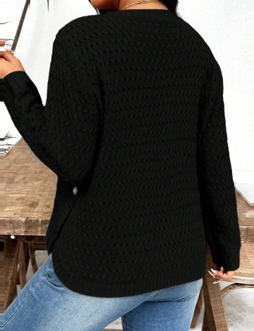 Pulover Shein Curve+, negru