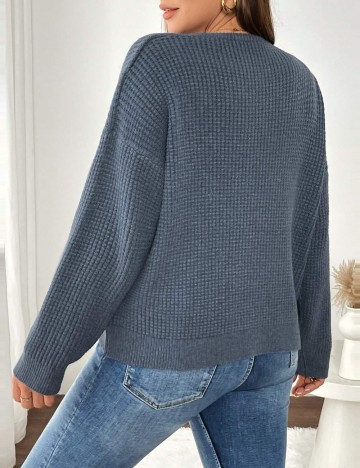Pulover Shein Curve+, albastru