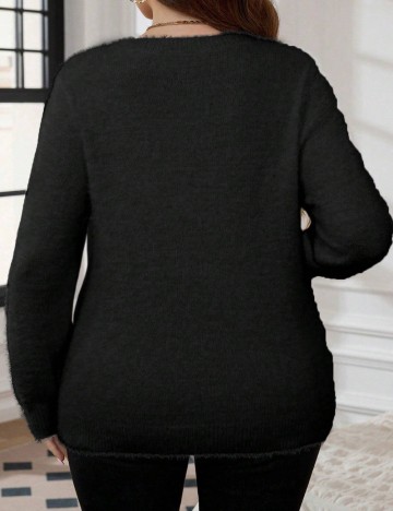 Pulover Shein Curve+, negru