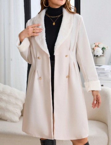 Palton Shein Curve+, crem
