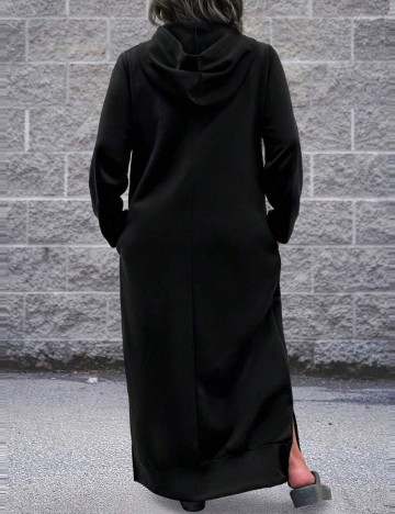 Rochie tip hanorac Shein Curve+, negru