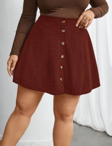 Fustă mini Shein Curve+, maro