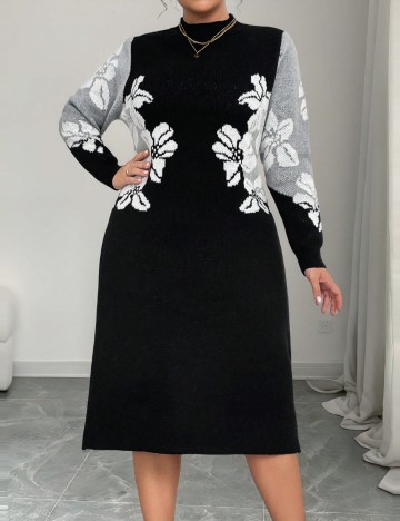Rochie midi Shein Curve+, mix culori