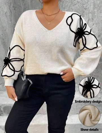Pulover Shein Curve+, crem