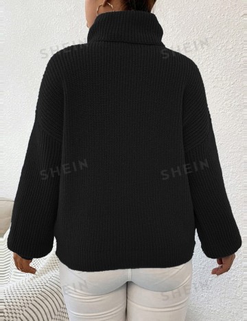 Pulover Shein Curve+, negru
