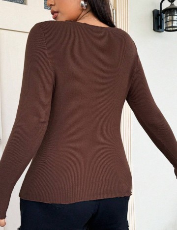 Bluză Shein Curve+, maro