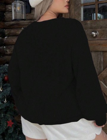 Pulover Shein Curve+, negru