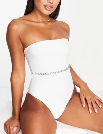 Costum de baie întreg BRAVE SOUL, alb