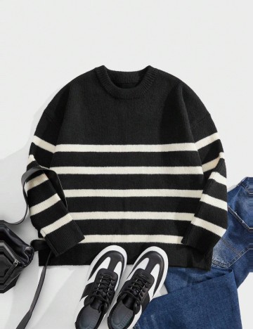 Pulover Shein MANFINITY, negru