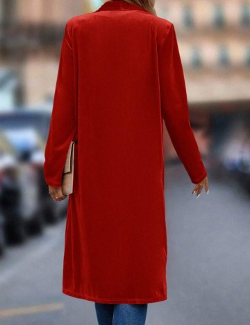 Cardigan lung Shein, roșu