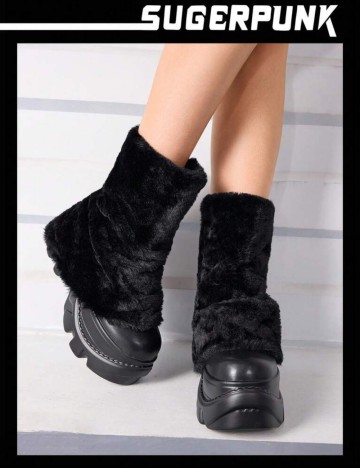 Ghete Shein SUGERPUNK, negru