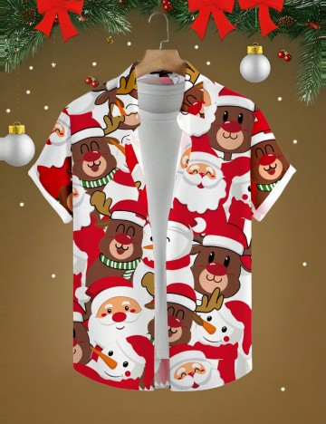 Cămașă cu m&acirc;necă scurtă Shein MANFINITY, mix culori