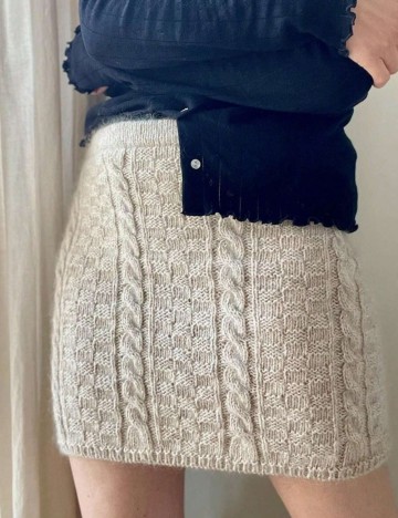 Fustă mini Shein Curve+, bej