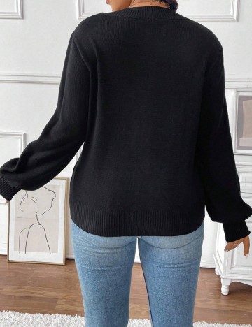 Pulover Shein Curve+, negru
