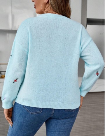 Pulover Shein Curve+, albastru