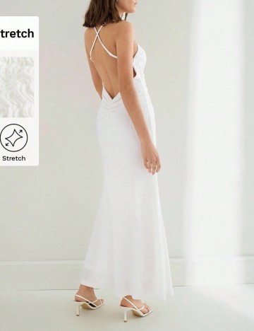 Rochie maxi Shein, crem