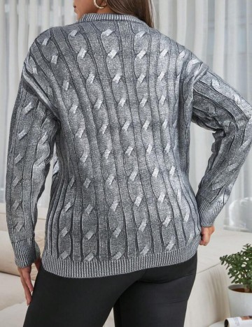 Pulover Shein Curve+, argintiu
