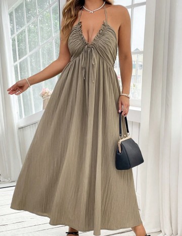 Rochie maxi Shein Curve+, bej