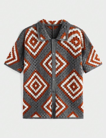 Cămașă cu m&acirc;necă scurtă Shein MANFINITY, mix culori