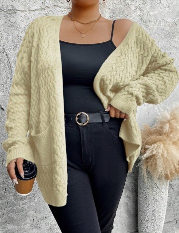 Cardigan Shein Curve+, crem