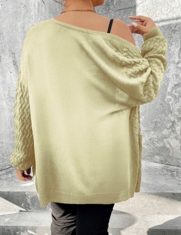 Cardigan Shein Curve+, crem