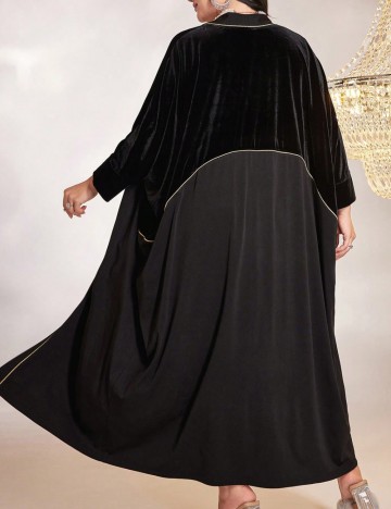 Cardigan lung Shein Curve+, negru