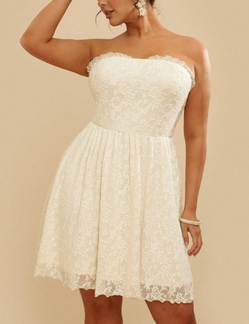 Rochie mini Shein Curve+, crem