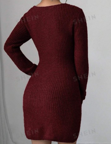 Rochie tricotată Shein, vișiniu
