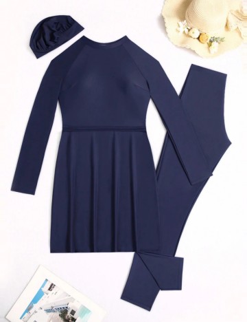 Set costum de baie Shein, bleumarin