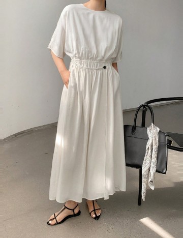 Rochie midi Shein DAZY  LESS, crem