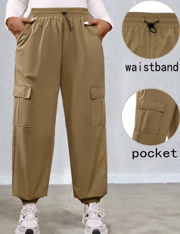 Pantaloni Shein Curve+, maro