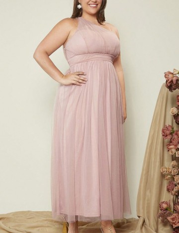 Rochie maxi Shein Curve+, roz