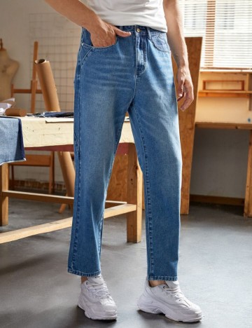 Jeans Shein MANFINITY, albastru