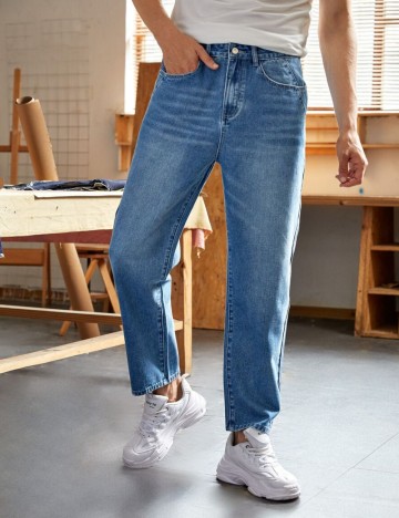 Jeans Shein MANFINITY, albastru