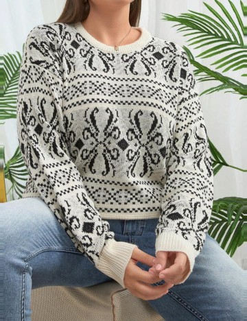 Pulover Shein Curve+, mix culori