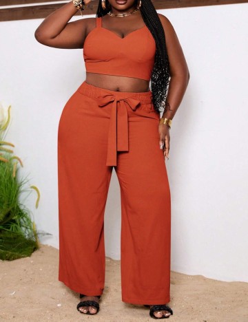 Compleu Shein Curve+, cărămiziu