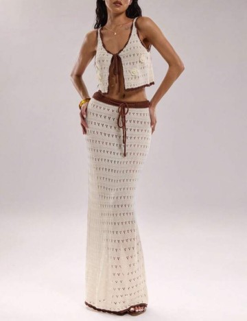 Fustă maxi Shein, crem