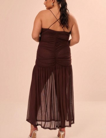 Rochie midi Shein Curve+ MUSERA, maro