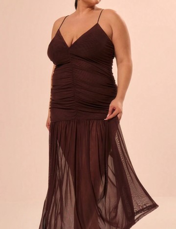 Rochie midi Shein Curve+ MUSERA, maro