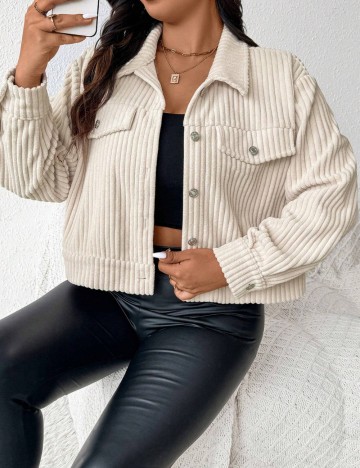 Jachetă Shein Curve+, crem