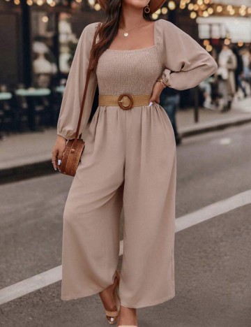 Salopetă Shein Curve+, crem