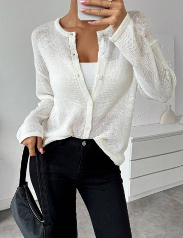 Cardigan Shein, alb