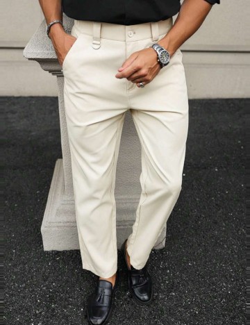 Pantaloni Shein MANFINITY, crem